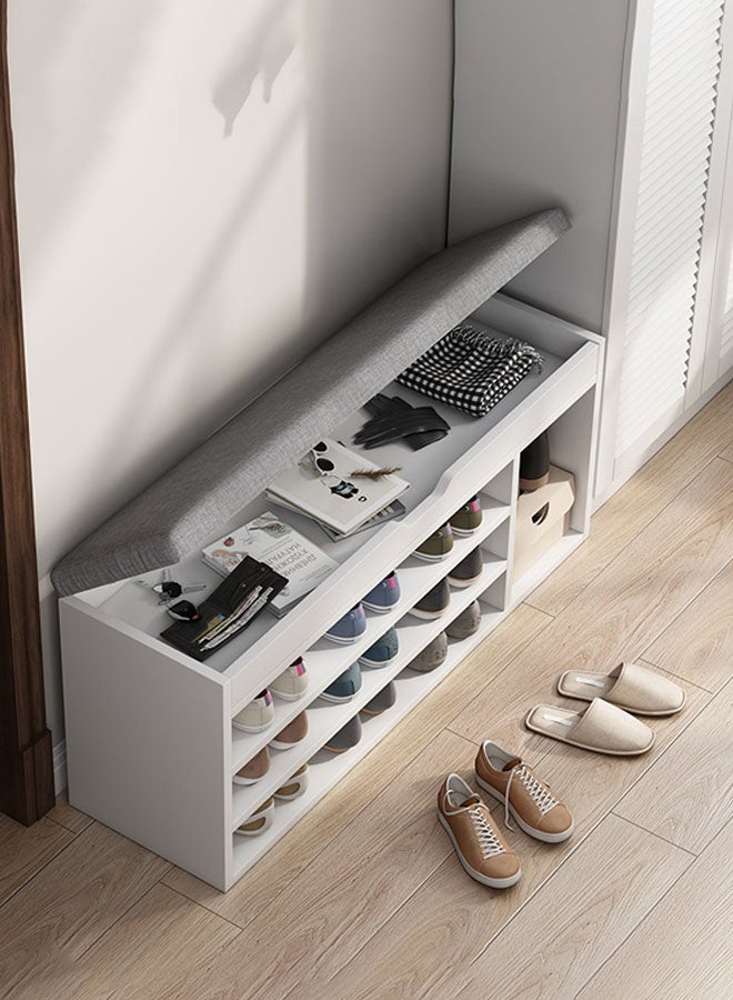 كوزينيست مقعد أحذية مع خزانة تخزين للمدخل، رف أحذية قابل للجلوس عند الباب، مقعد تبديل أحذية طويل بتصميم عصري موفر للمساحة للمنزل - Image 1